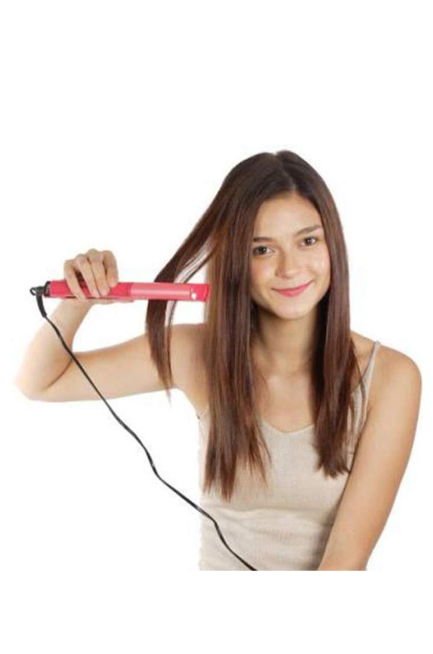 2-in-1 Hair Straightener & Curler - Heating Iron For Styling Hair & Accessories