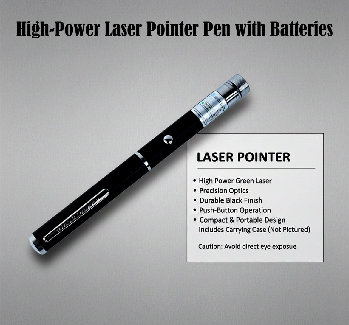 High-Power Laser Pointer Pen With 2 Aa Batteries (1 Set)